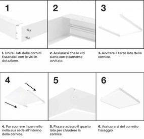 Plafoniera LED 60x60 48W, 110lm/W, No Flickering Colore Bianco Freddo 5.700K