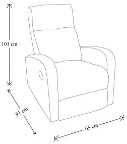 Poltrona relax manuale reclinabile FORTUNA con tessuto in microfibra BEIGE