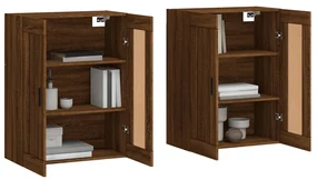 Armadietti a parete 2 pz rovere marrone in legno multistrato
