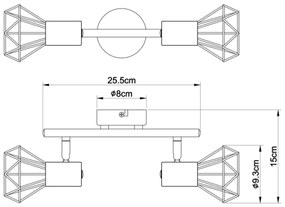 Globo 54802-2 - Faretto XARA I 2xE14/40W/230V