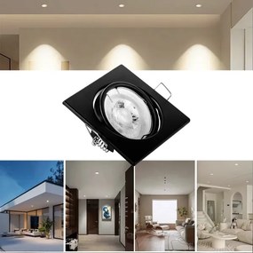 Faretto da incasso 1xGU10/MR16/10W/230V 9x9 cm nero