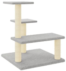 Albero per gatti con tiragraffi in sisal grigio chiaro 61 cm