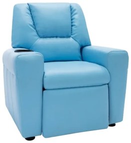Poltrona Reclinabile per Bambini in Similpelle Blu