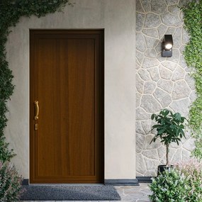 Portoncino d'ingresso DOLCETTI in Pvc con pannello liscio L 90 x H 210 cm in PVC ciliegio, apertura spingere a sinistra, falso telaio non incluso