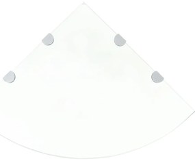Scaffali angolari 2 pz supporti cromati e vetro chiaro 45x45 cm