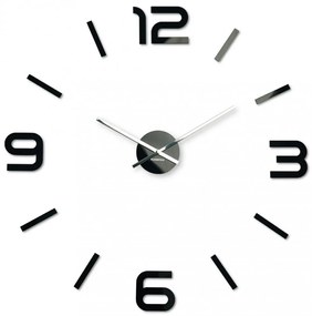 Orologio da parete di design nero adesiva, 80 cm Arancia