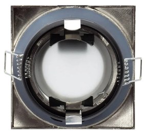 Portafaretto IP65 Quadrato da Incasso per GU10 Foro Ø70mm Acciaio Inox