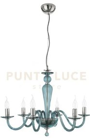 Lampadario paganini 6 luci ottanio cromo attacco e14 d.70cm