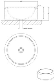 Lavabo tondo 45 cm da Appoggio in Gres Bianco lucido Goccia 39109 Gessi