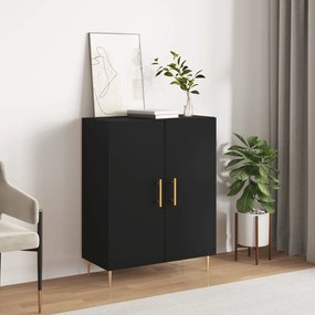 Credenza Nera 69,5x34x90 Cm İn Legno Multistrato /
