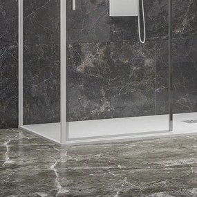 Cabina doccia 80x110 colore bianco vetro 6mm altezza 200h | KLA-4000W - KAMALU
