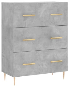 Credenza grigio cemento 69,5x34x90 cm in legno multistrato