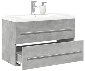 Set Mobili Da Bagno 2 Pz Grigio Cemento İn Legno Multistrato /