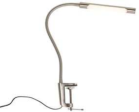 Lampada da tavolo a morsetto in acciaio con LED e dimmer touch - Lionard