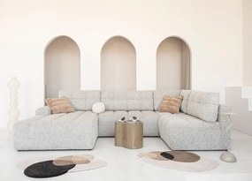 Divano angolare componibile beige allungabile/con contenitore (con penisola a destra) Lulu – Miuform