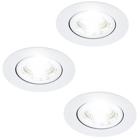 Faretto Ad Incasso Moderno Saliceto In Alluminio Bianco 3 Luci Led 6W 4000K