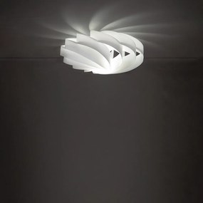 Plafoniera Moderna 3 Luci Luci Flat In Polilux Bianco D70 Made In Italy