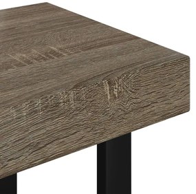 Tavolino da salotto grigio e nero 90x45x40 cm in mdf e ferro