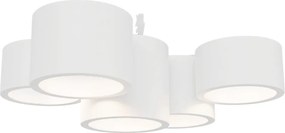 Plafoniera Rotonda 5xGX53 a Cilindri in Gesso Pitturabile - serie VOLUMI