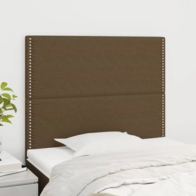 Testiera 2 Pz Marrone Scuro 80x5x78/88 Cm İn Tessuto /