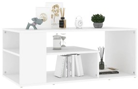Tavolino da Salotto Bianco 100x50x40 cm in Legno Multistrato