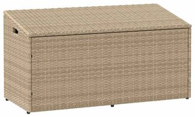 Baule Da Giardino Beige 110x50x58 Cm Polyrattan /