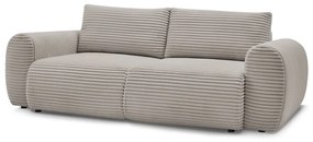 Divano in grigio chiaro/beige allungabile con rivestimento in velluto a coste 257 cm Lucien – Bobochic Paris