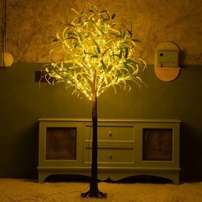 Aigostar - Decorazione solare a LED 285xLED/3,8m IP65 bianco caldo oliva