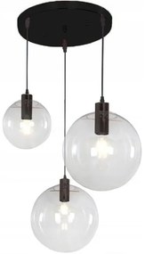 Lampada da soffitto pensile di vetro Lassi Black 20+25+30 cm