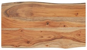 Tavolino 70x40x2,5 cm in legno massello di acacia bordi vivi