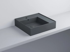 Cielo Enjoy Lavabo 50x48 Sospeso O Da Appoggio Rettangolare Con Troppopieno Basalto