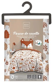 Set copripiumino e federa da bambini bianco/color terracotta in cotone per letto singolo 140x200 cm Roxy – douceur d'intérieur
