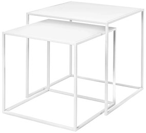 Set di 2 tavolini in metallo bianco 40x40 cm Fera - Blomus