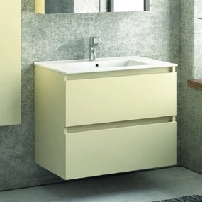 Kamalu - composizione bagno sospesa 80cm: mobile, specchio e colonna tod-80b