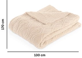 Coperta avorio in micropile 130x170 cm Aspen – Tiseco Home Studio