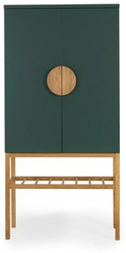 Credenza verde con gambe in rovere, altezza 162 cm Scoop - Tenzo