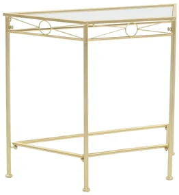 Tavolino vintage in metallo 87x34x73 cm oro