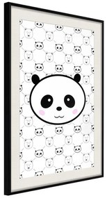 Poster  Panda and Friends  Cornice Quadri Cornice nera con pass-partout, Larghezza x Altezza Home decor 20x30