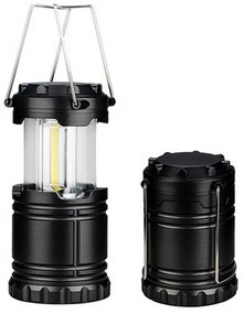 Lanterna Led COB da campeggio Nera Bianco freddo 6000K Novaline