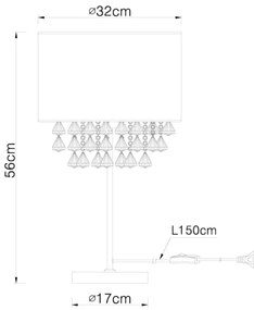 GLOBO 15188T3 - Lampada da tavolo AMY I 1xE27/60W/230V