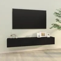 Mobili TV da Parete 2 pz Neri 100x30x30 cm Legno Multistrato 804545