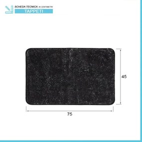 tappeto bagno nero 45x75 cm in poliestere fondo antiscivolo Nuvola