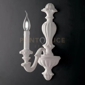 Applique in legno bianco shabby 1 luce leonardo