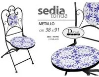 Sedia in ferro pieghevole seduta tonda cm 38 x 91 h