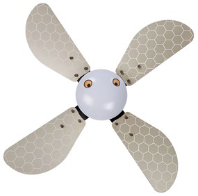 Ventilatore da soffitto nero e giallo con luce DOLORES Beliani