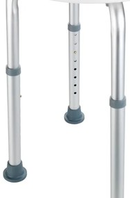 WENKO 1792921100-Sgabello SECURA 45,5x45,5 cm bianco/argento/grigio