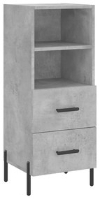 Credenza grigio cemento 34,5x34x90 cm in legno multistrato