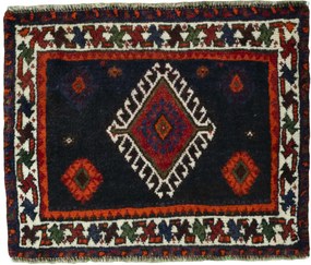 Shiraz Tappeto 50 x 60 Rosso (Iran) Annodato A Mano