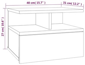 Comodini Pensili Grigio Sonoma 2pz 40x31x27cm Legno Multistrato