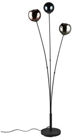 Lampada da terra nera lucida (altezza 150 cm) Sheldon - Trio